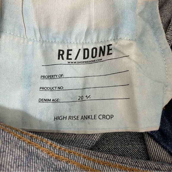 RE/DONE High Rise Ankle Crop Jean Size 30 New with Tag - Picture 15 of 16